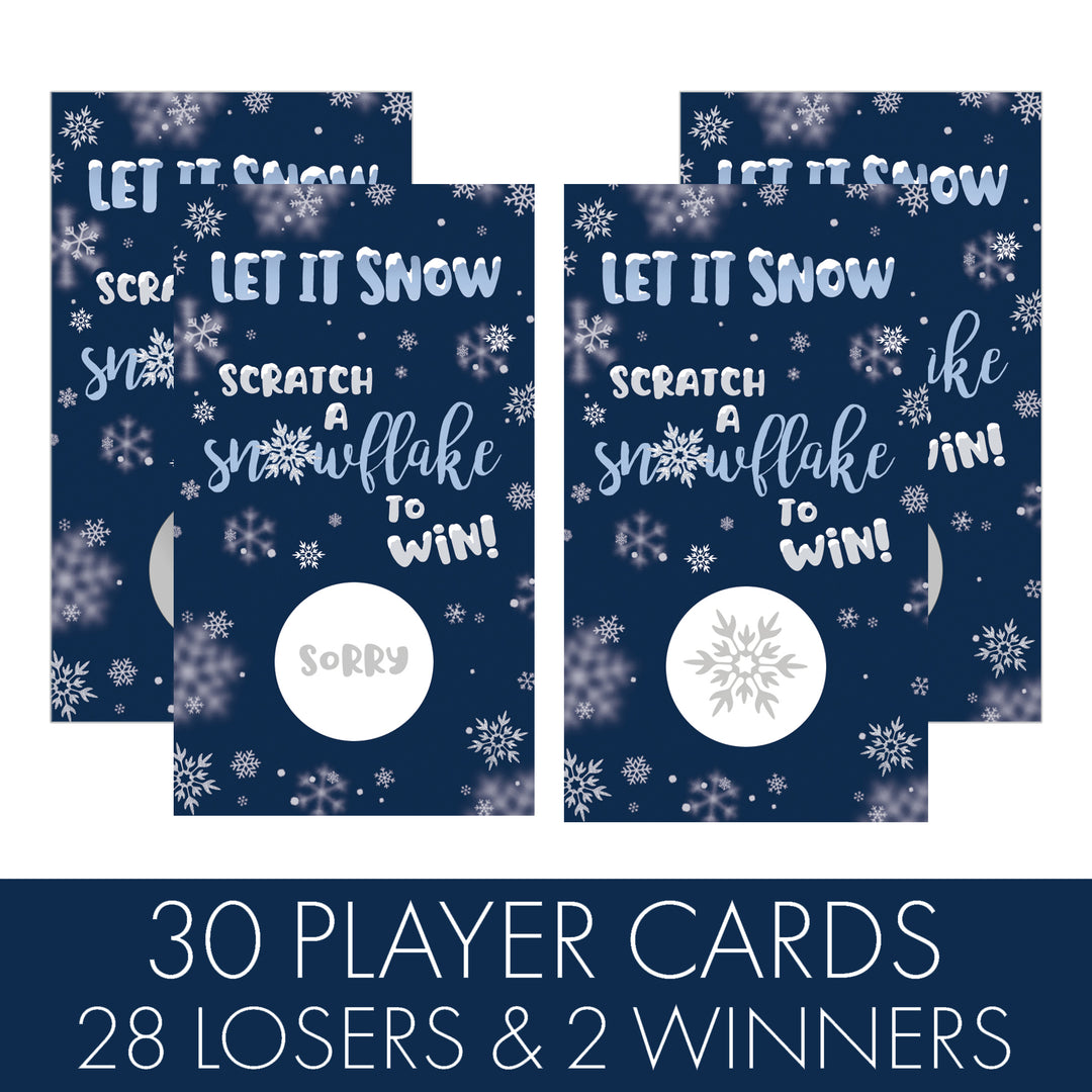 Snowflake Scratch Off Winter Party Game - 30 Game Cards