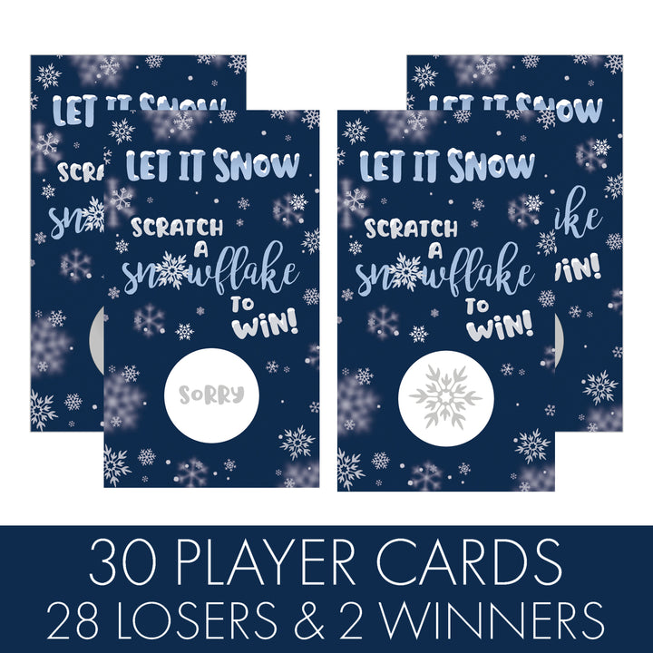 Juego de fiesta de invierno para raspar copo de nieve, 30 cartas de juego