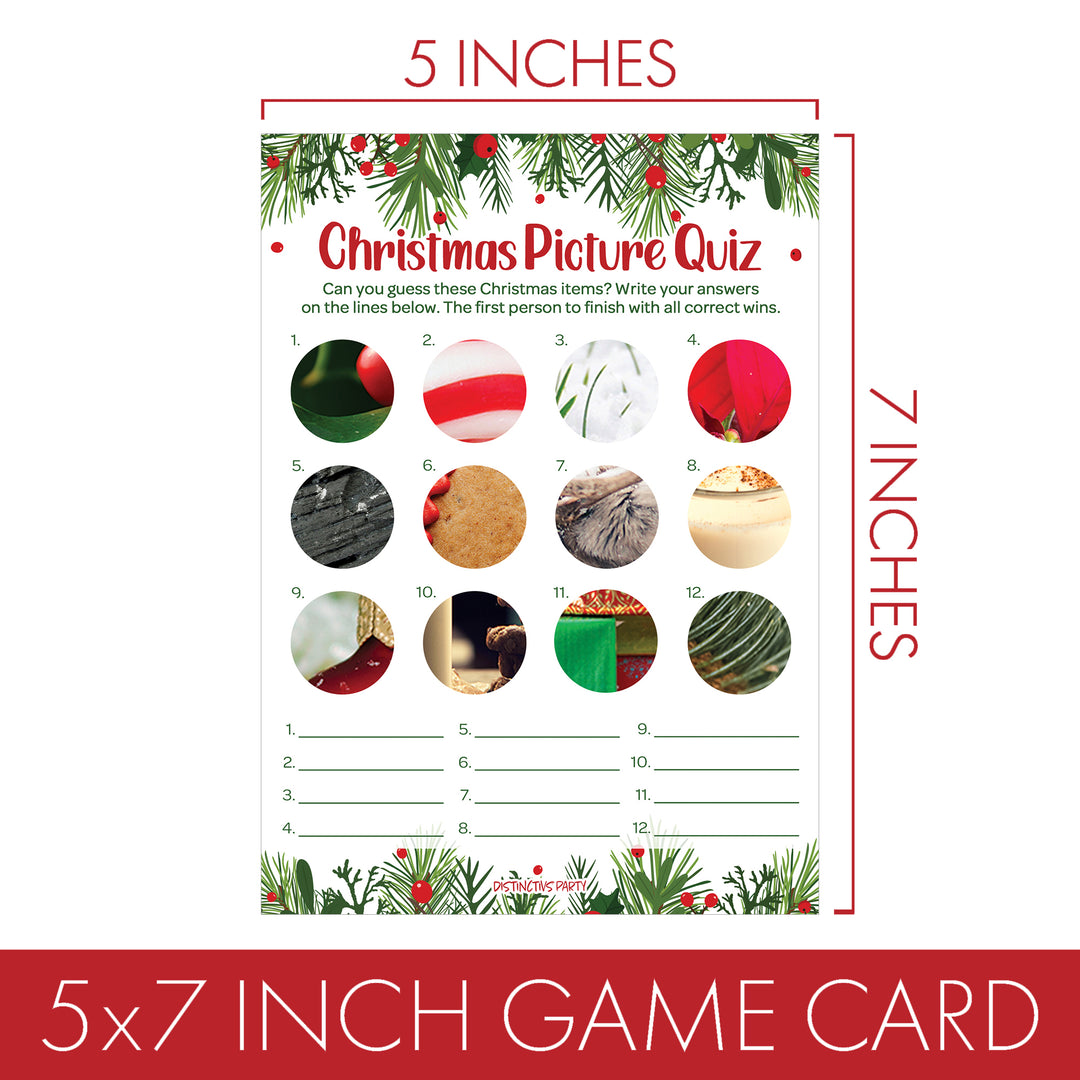 Christmas Cheer: Christmas Party Game  - Holiday Word Scramble and Picture Quiz - Two Game Bundle - 25 Dual Sided Game Cards