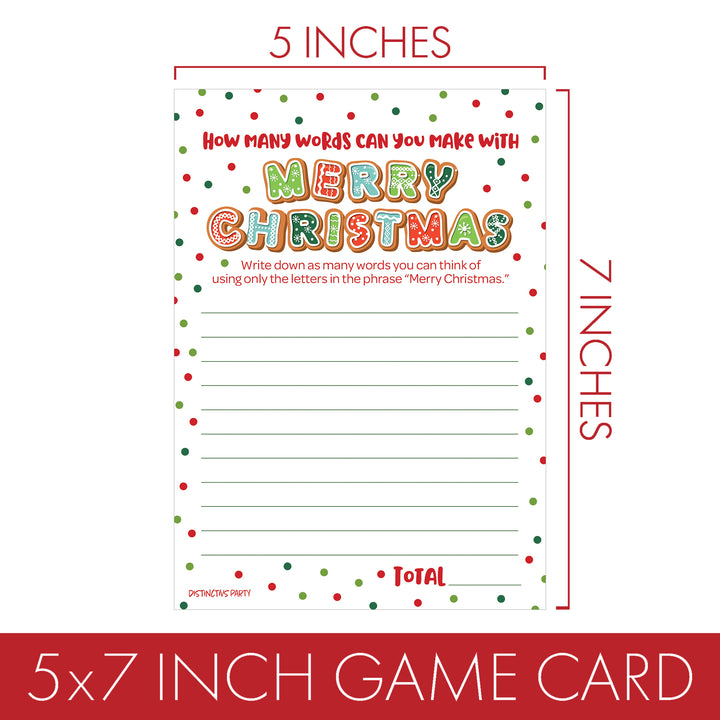 Juego de fiesta de Navidad: Christmas Cheer - All Things Christmas and Christmas Anagram - Paquete de dos juegos - 25 tarjetas de juego de doble cara