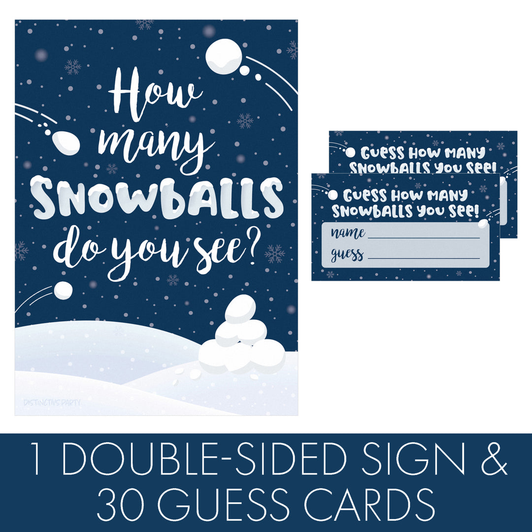 Winter Game: Blue Snowflakes - How Many Snowballs Holiday Guessing Game