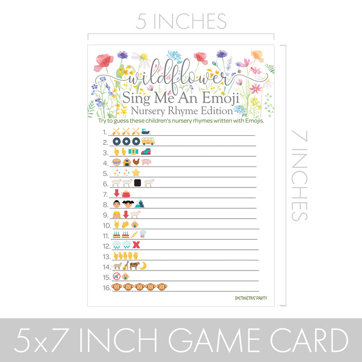 Little Wildflower: Juego de baby shower - Juego de adivinanzas de emojis y el precio es correcto Baby Shower - Paquete de dos juegos - Niña, primavera -20 tarjetas de juego de doble cara