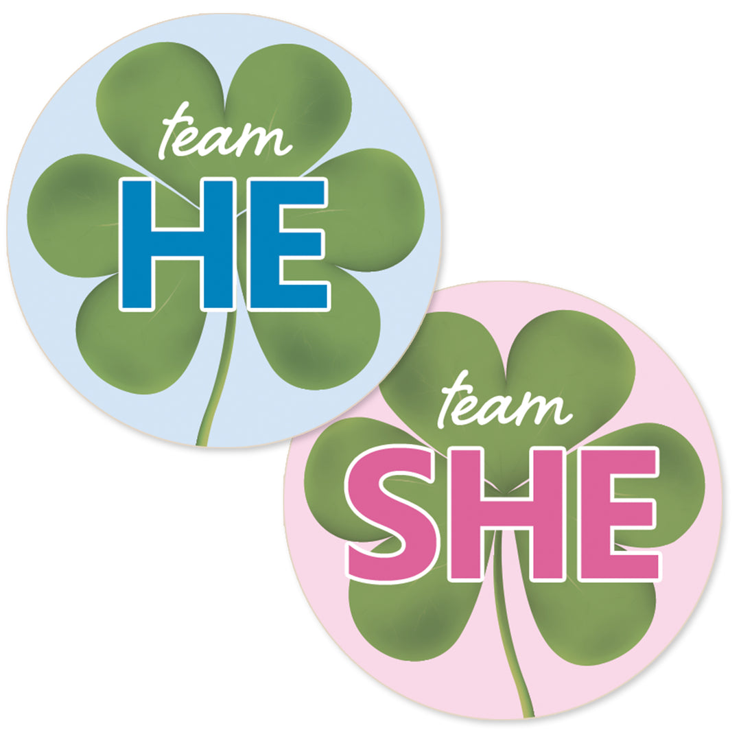 Shamrock Be St. Patrick's Day Gender Reveal Stickers - 40 Stickers