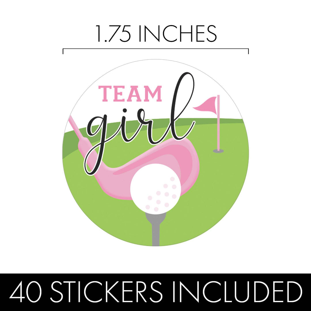 Golf Gender Reveal Party - Team Boy or Team Girl Stickers - 40 Pack