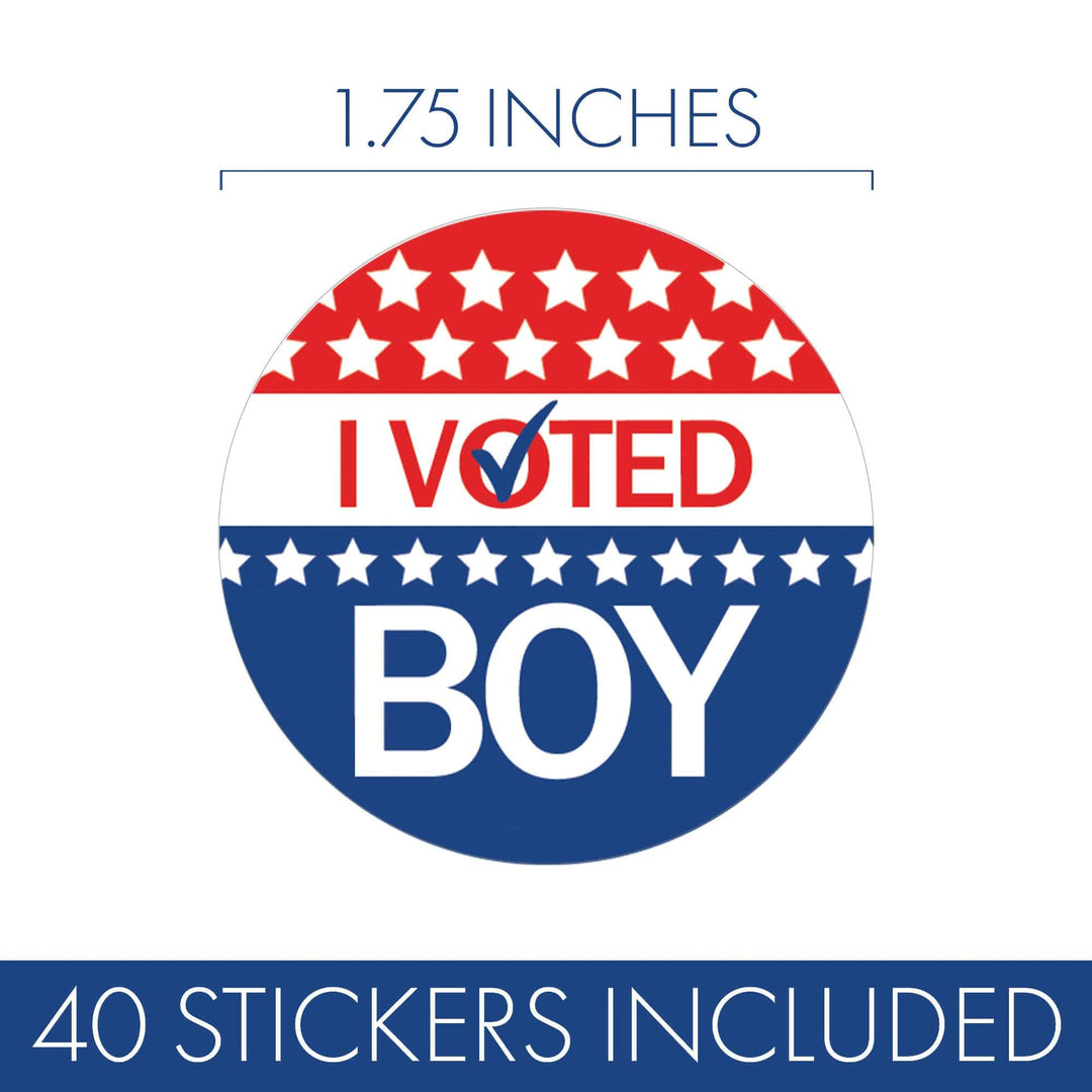 Patriotic: Baby Gender Reveal Party - Vote Boy or Girl Stickers - 40 Stickers