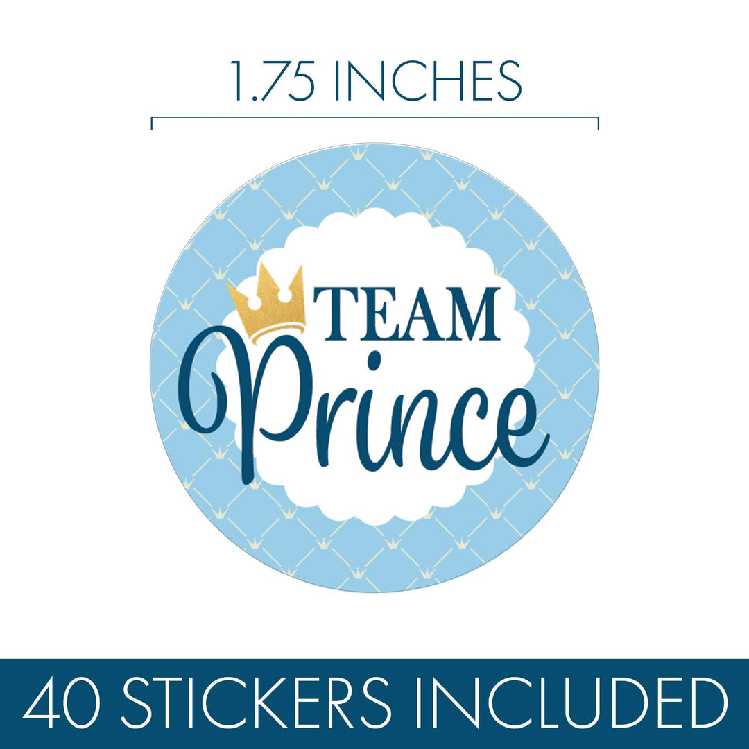 Royal Baby Gender Reveal Party -Team Prince or Team Princess - 40 Stickers