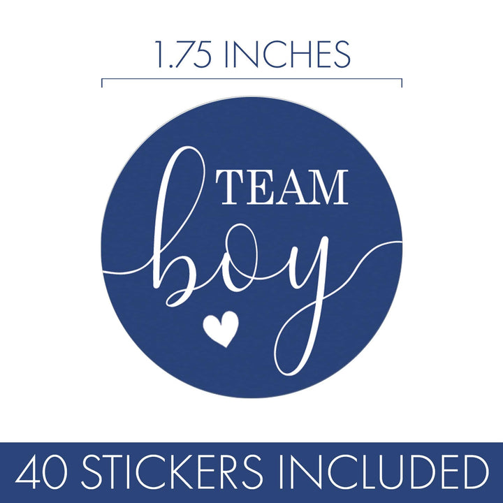 Gender Reveal Party: Four Color Sets - Team Boy or Team Girl Stickers - 40 Stickers