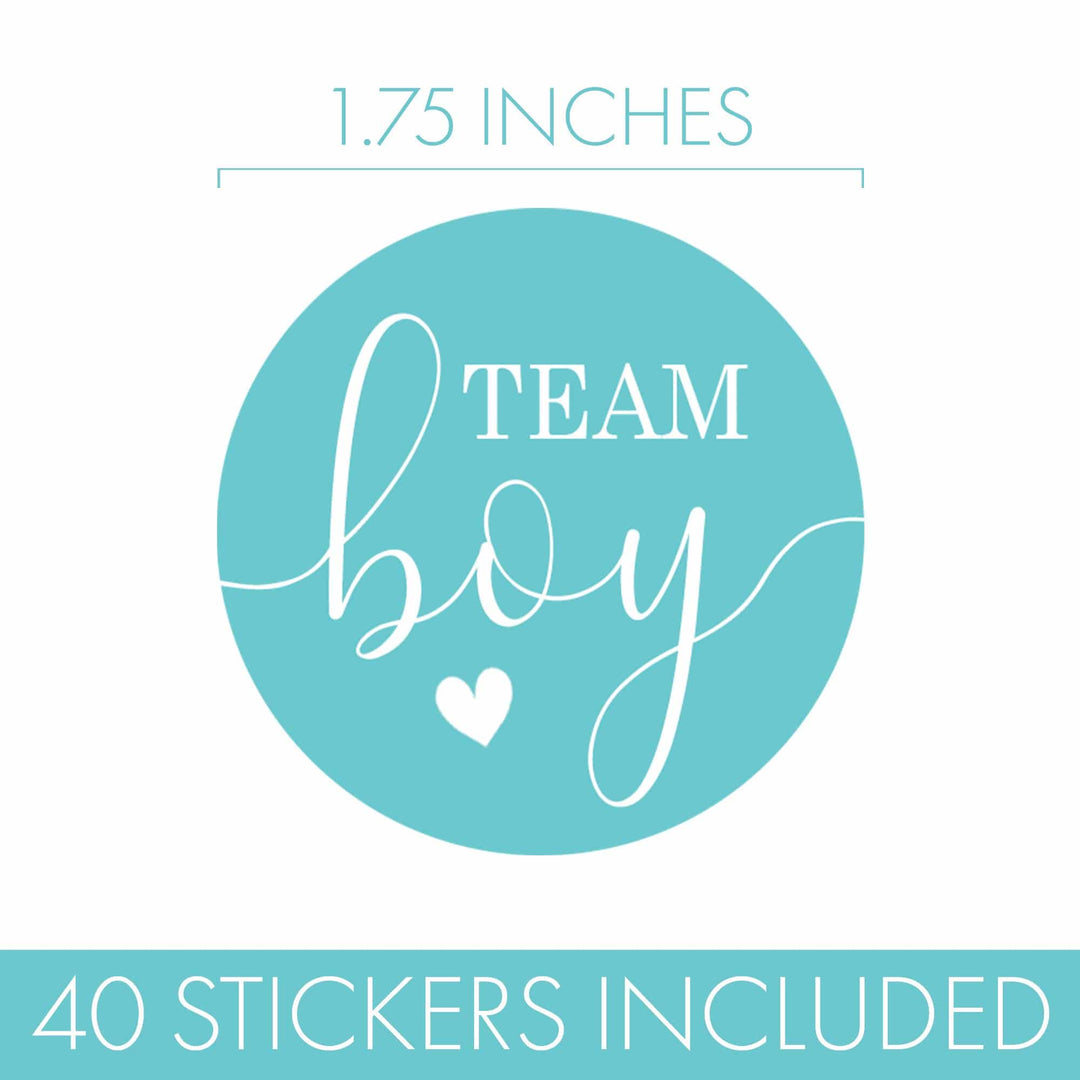 Gender Reveal Party: Four Color Sets - Team Boy or Team Girl Stickers - 40 Stickers