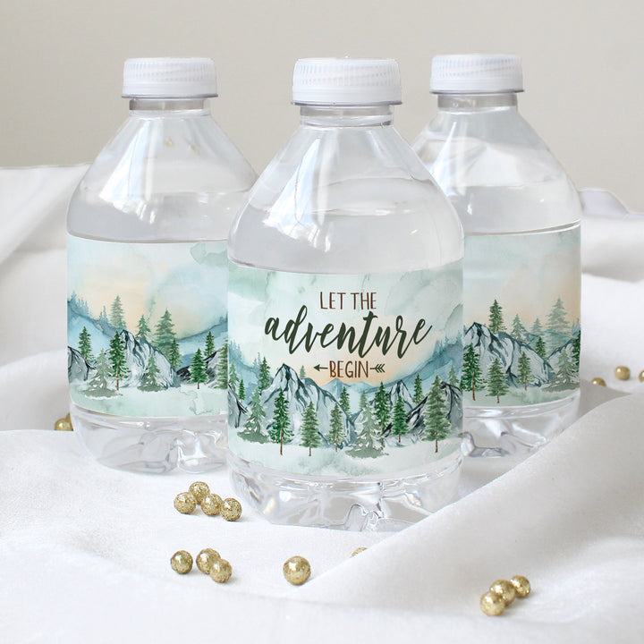 Little Adventurer -  Baby Shower Water Bottle Label Stickers - Waterproof - 24 Pack