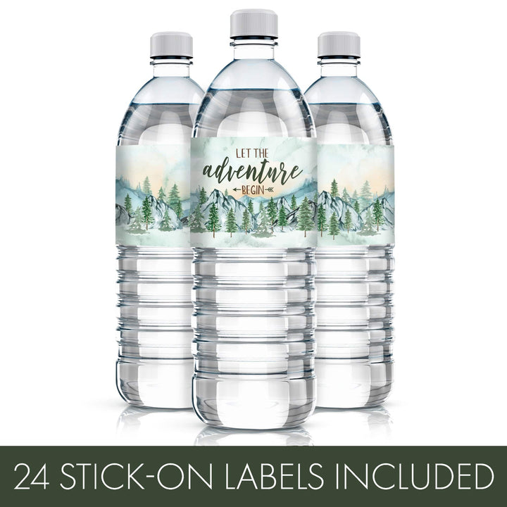 Little Adventurer -  Baby Shower Water Bottle Label Stickers - Waterproof - 24 Pack