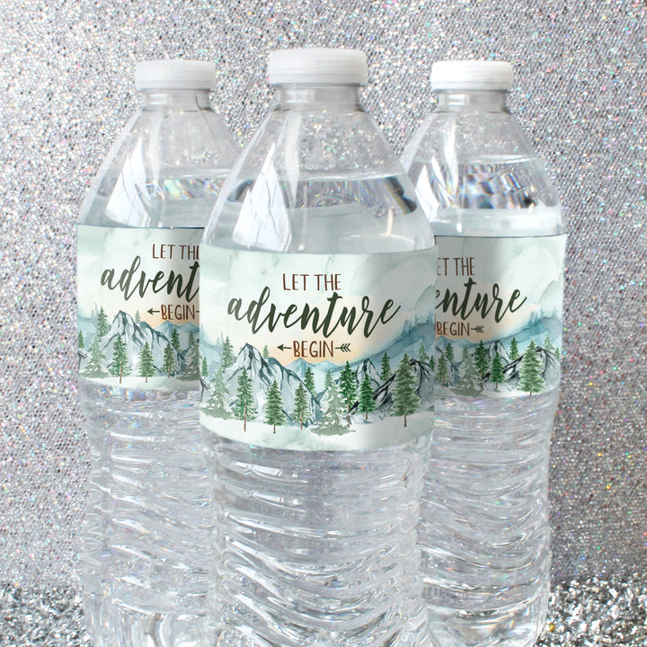 Little Adventurer -  Baby Shower Water Bottle Label Stickers - Waterproof - 24 Pack