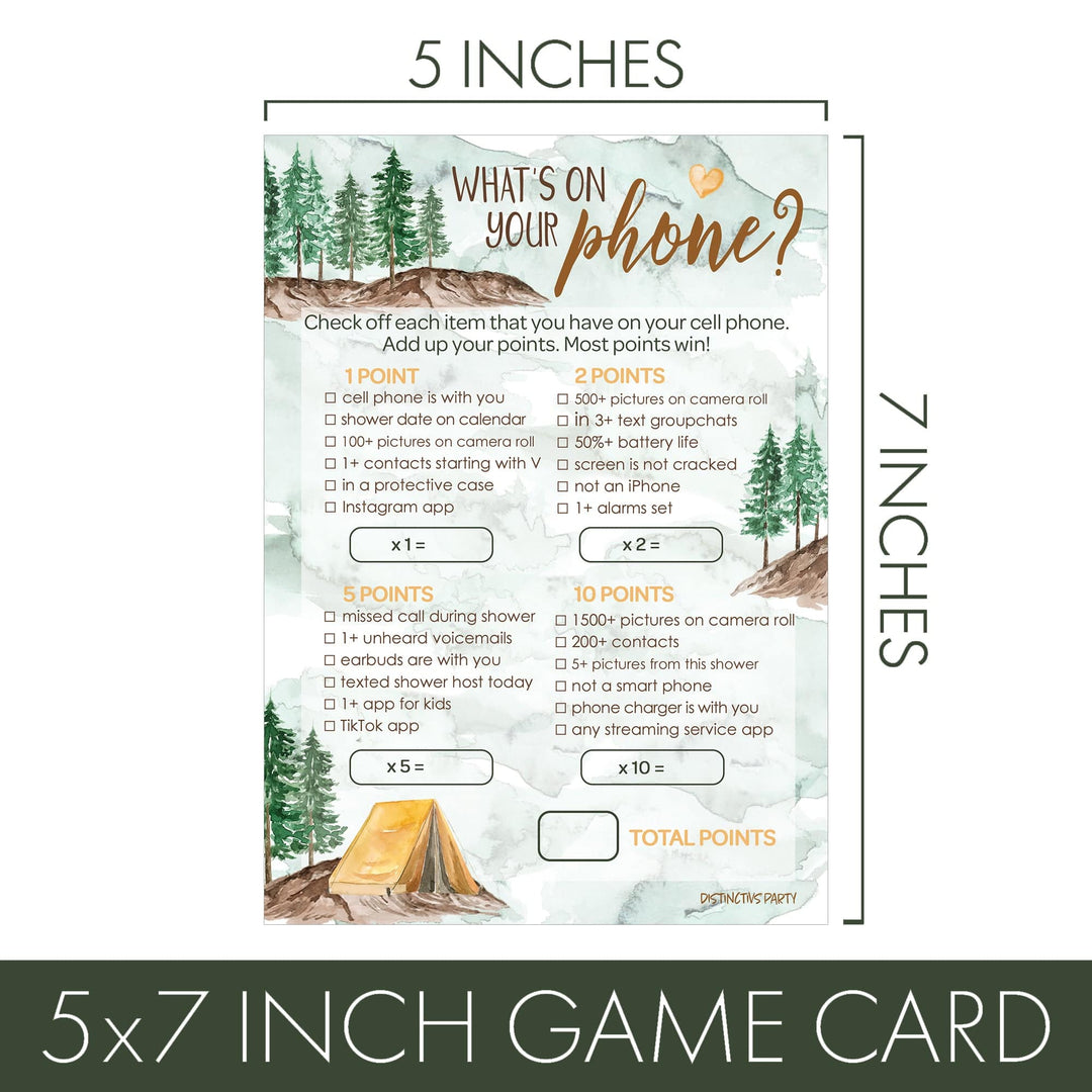 Little Adventurer: Baby Shower Game -What's On Your Phone and Word Scramble -Two Game Bundle - 20 Dual Sided Cards