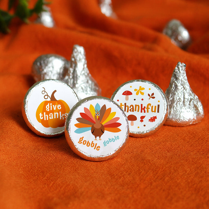 Kid's Thanksgiving Stickers - Fits on Hershey's Kisses - 180 Count