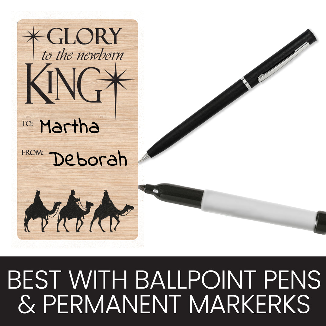 Christmas Gift Tag Stickers: Christian Nativity Silhouette - 42 Stickers