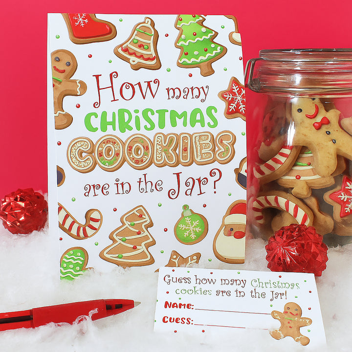 Juego de fiesta de Navidad: Adivina cuántas galletas hay en el frasco