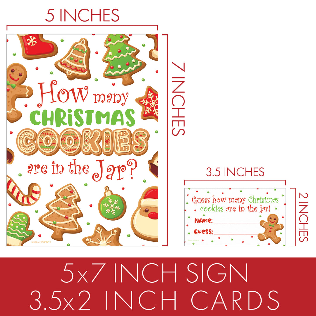 Christmas How Many Cookies in the Jar Game – 1 Sign & 30 Guess Cards