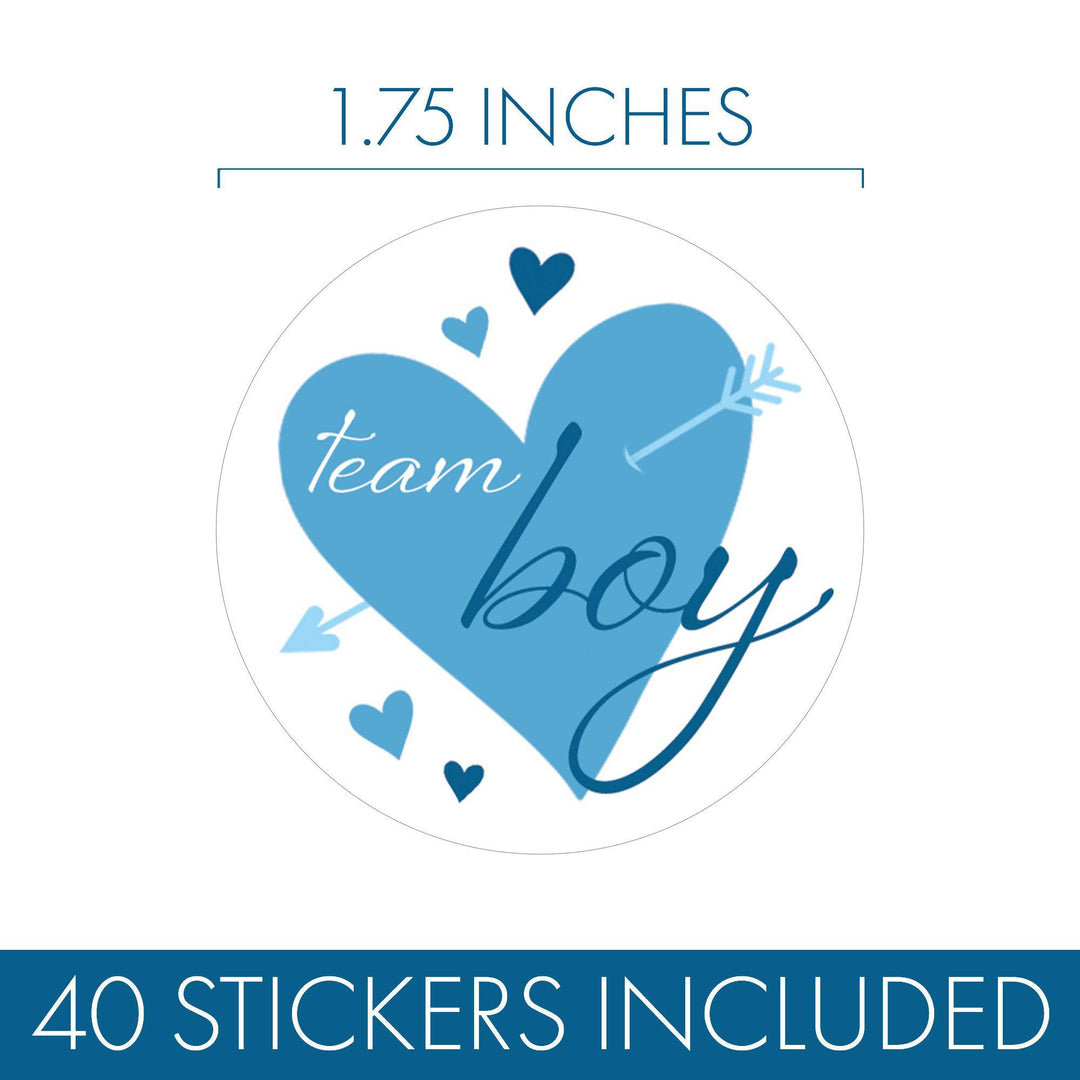 Valentine's Day Gender Reveal Stickers: Blue & Pink Hearts - Team He or Team She Stickers - 40 Stickers