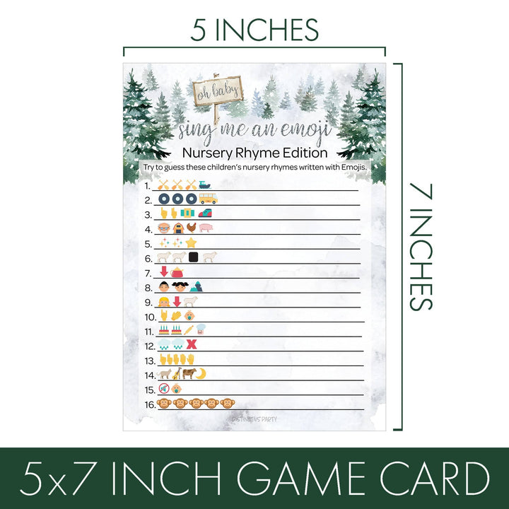 Baby It's Cold Outside Evergreen: Winter Baby Shower - Sing Me and Emoji &amp; Animal Match Game - Juego de Baby Shower - Paquete de dos juegos - 20 tarjetas de doble cara