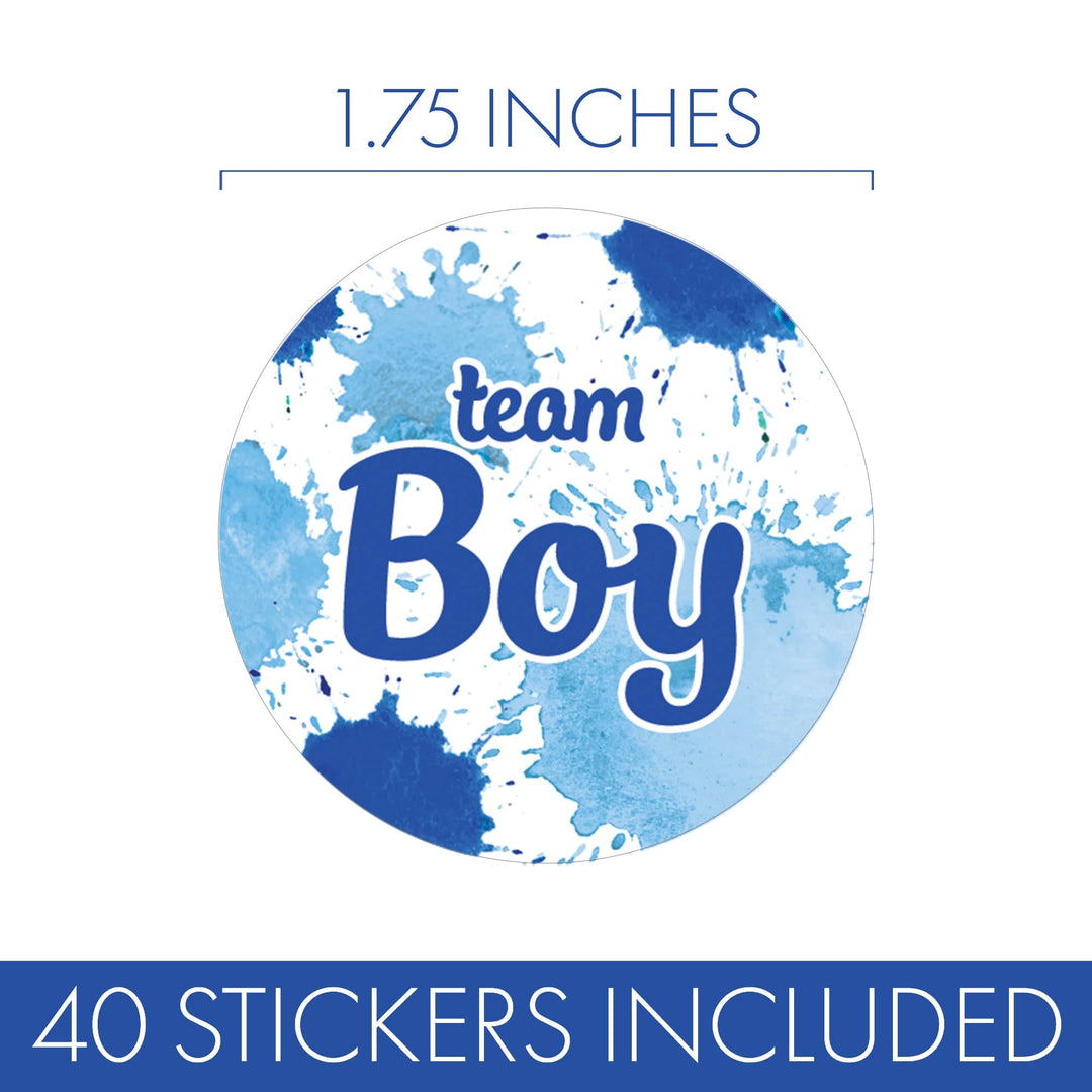 Paint Splatter: Gender Reveal Party - Team Boy or Team Girl - 40 Stickers