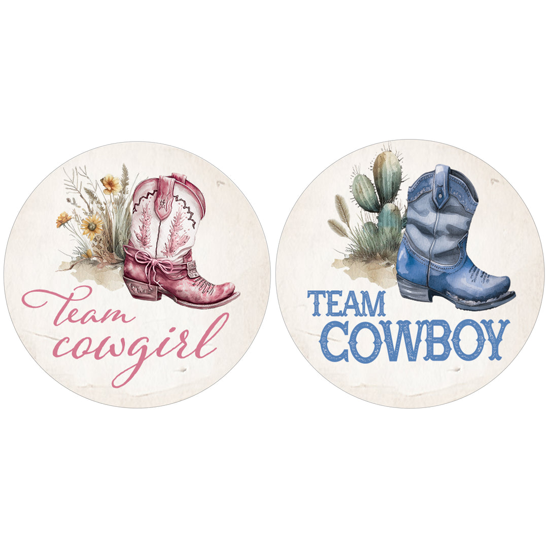 Western Baby: Gender Reveal Party - Team Cowboy or Team Cowgirl - 40 Stickers