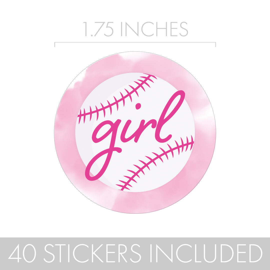 Baseball: Gender Reveal Party - Girl or Boy  - 40 Stickers