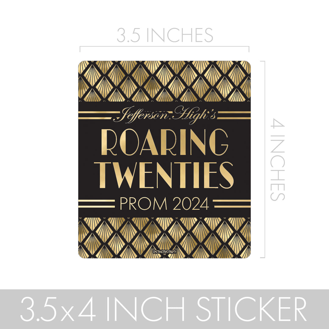 Personalized Prom: Roaring 20s  - Chip Bag and Snack Bag Stickers - 32 or 100 Stickers