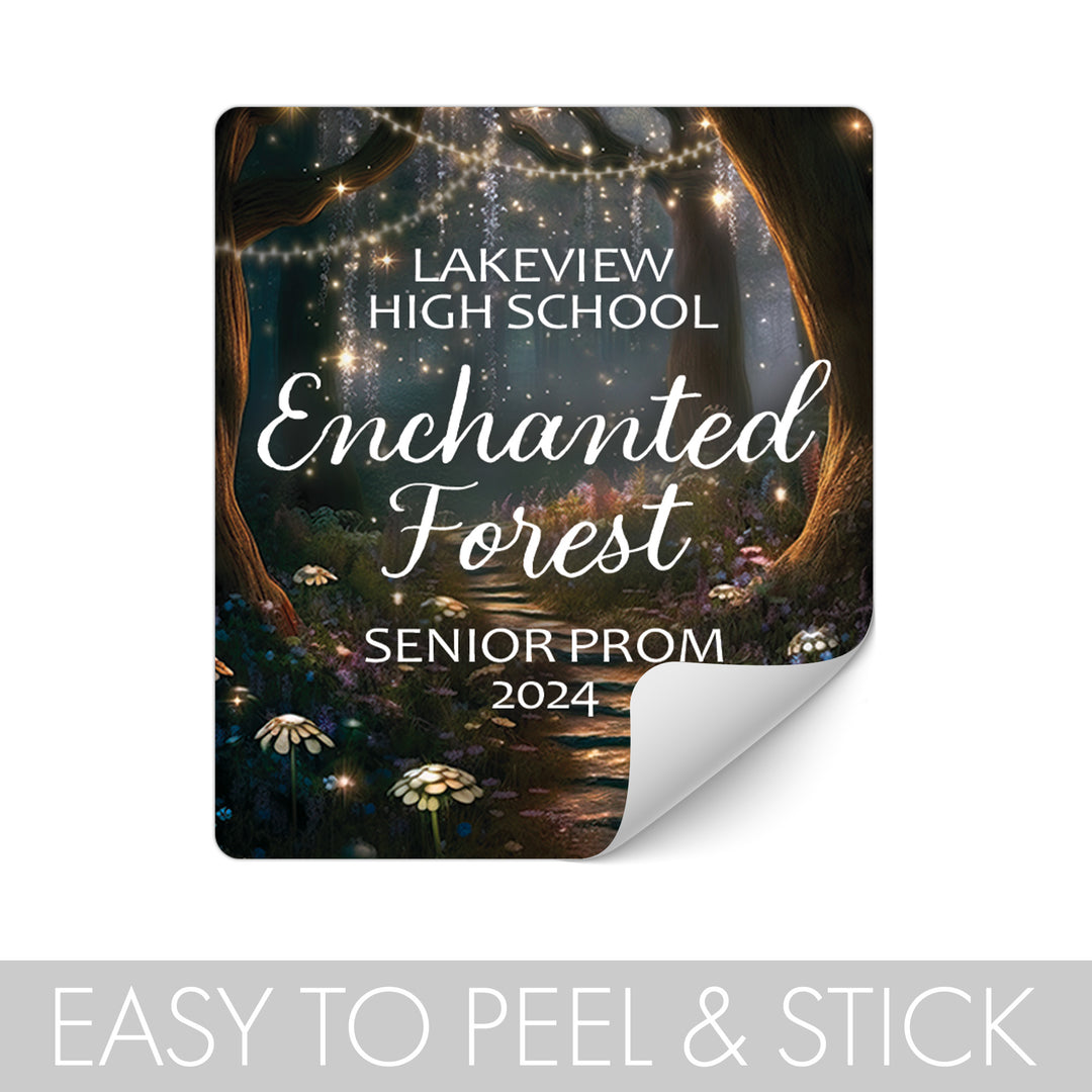 Personalized Prom: Enchanted Forest  - Chip Bag and Snack Bag Stickers - 32 or 100 Stickers