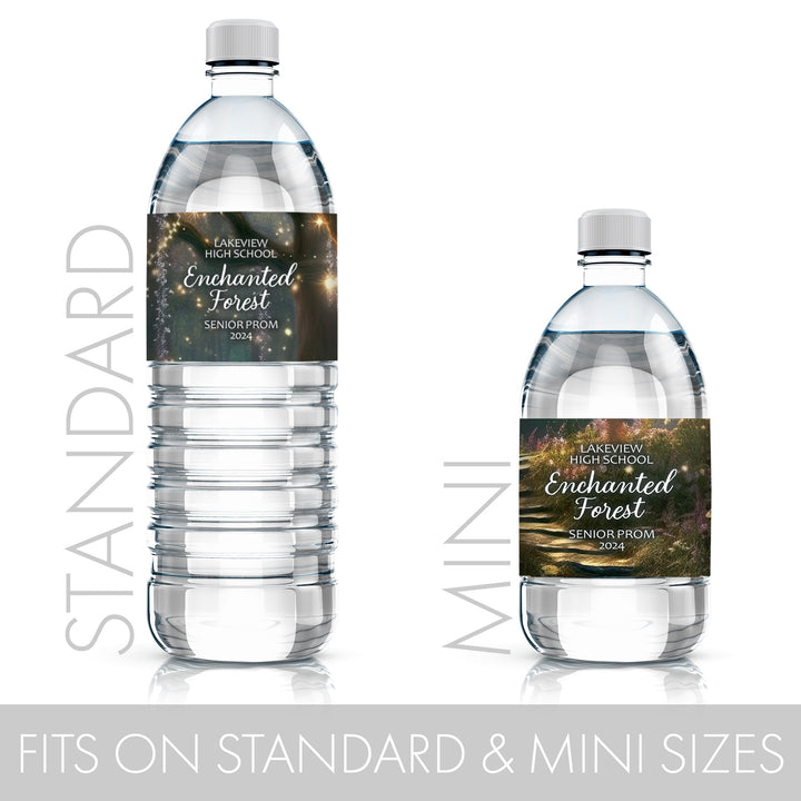 Personalized Prom: Enchanted Forest  - Water Bottle Labels - 24 or 250 Waterproof Stickers