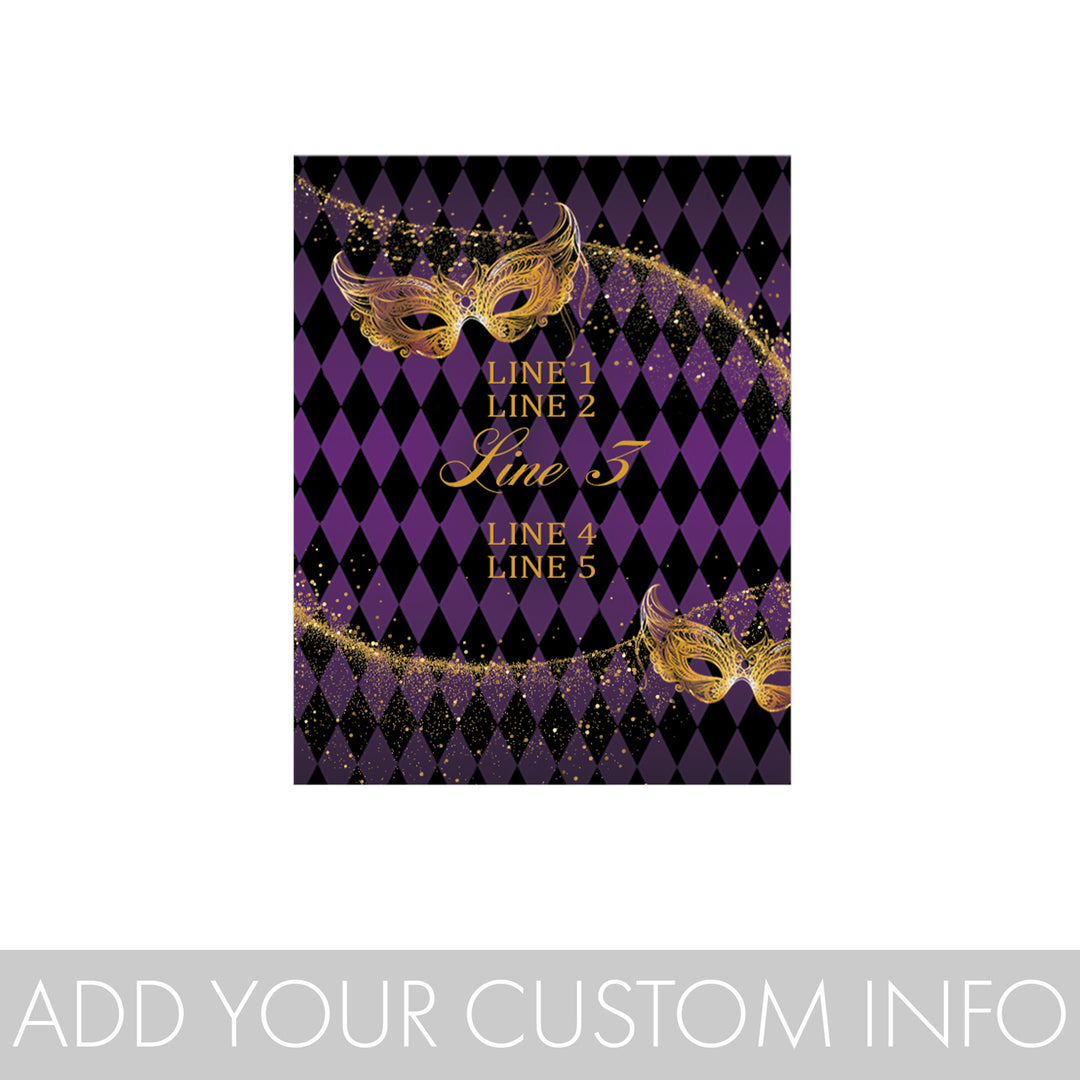 Personalized Prom: Masquerade -   Lip Balm Labels - 36 or 100 Stickers