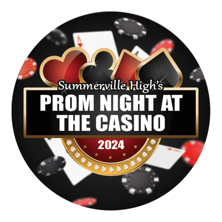 Personalized Prom: Casino Night  - Circle Label Stickers - 40 or 250 Stickers