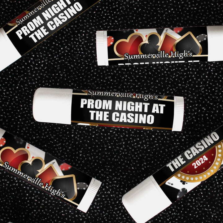 Personalized Prom: Casino Night  -  Lip Balm Labels - 36 or 100 Stickers