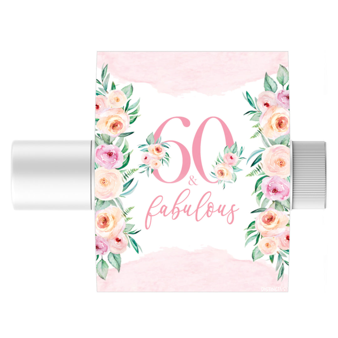 60th Birthday: Floral -  Lip Balm Labels - 36 Stickers