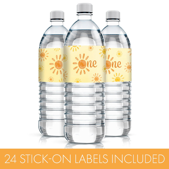 1st Trip Around the Sun - 1st Birthday: Water Bottle Labels - 24 Waterproof Stickers