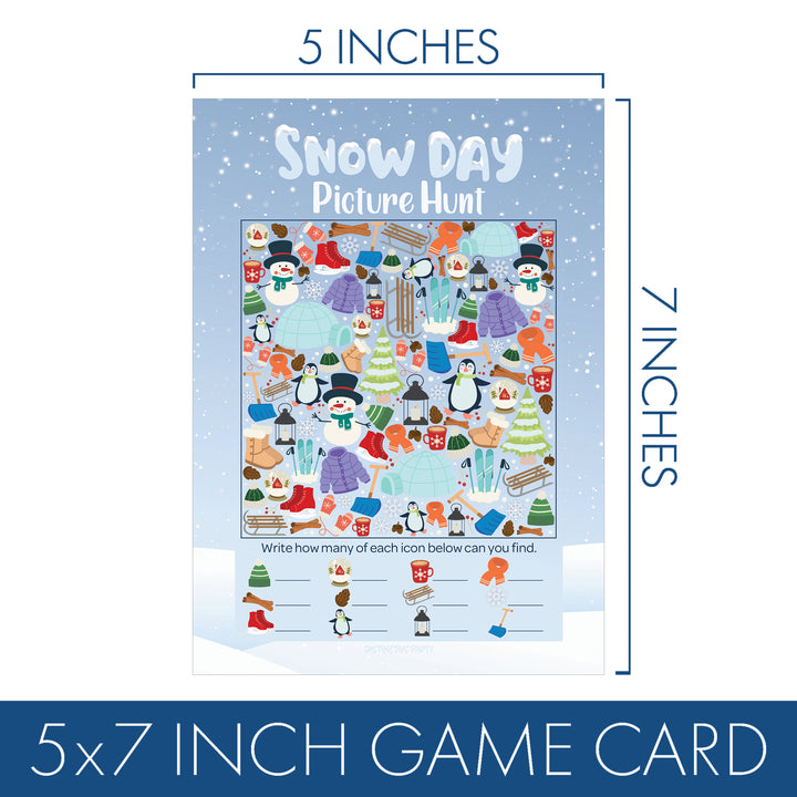 Winter Game: Blue Snowflakes - Winter Word Search, Picture Hunt , Word Scramble and Picture Quiz- 4 Game Bundle for 25 Kids