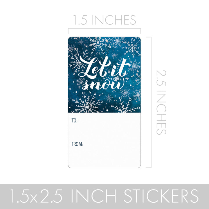 Christmas Gift Tag Stickers: Let it Snow, Village, Birch Trees & Cardinals  – 75 Stickers