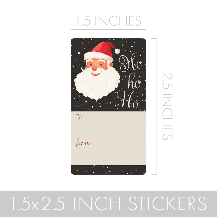 Christmas Gift Tag Stickers: Santa, Toy Train, and Buffalo Plaid  – 75 Stickers