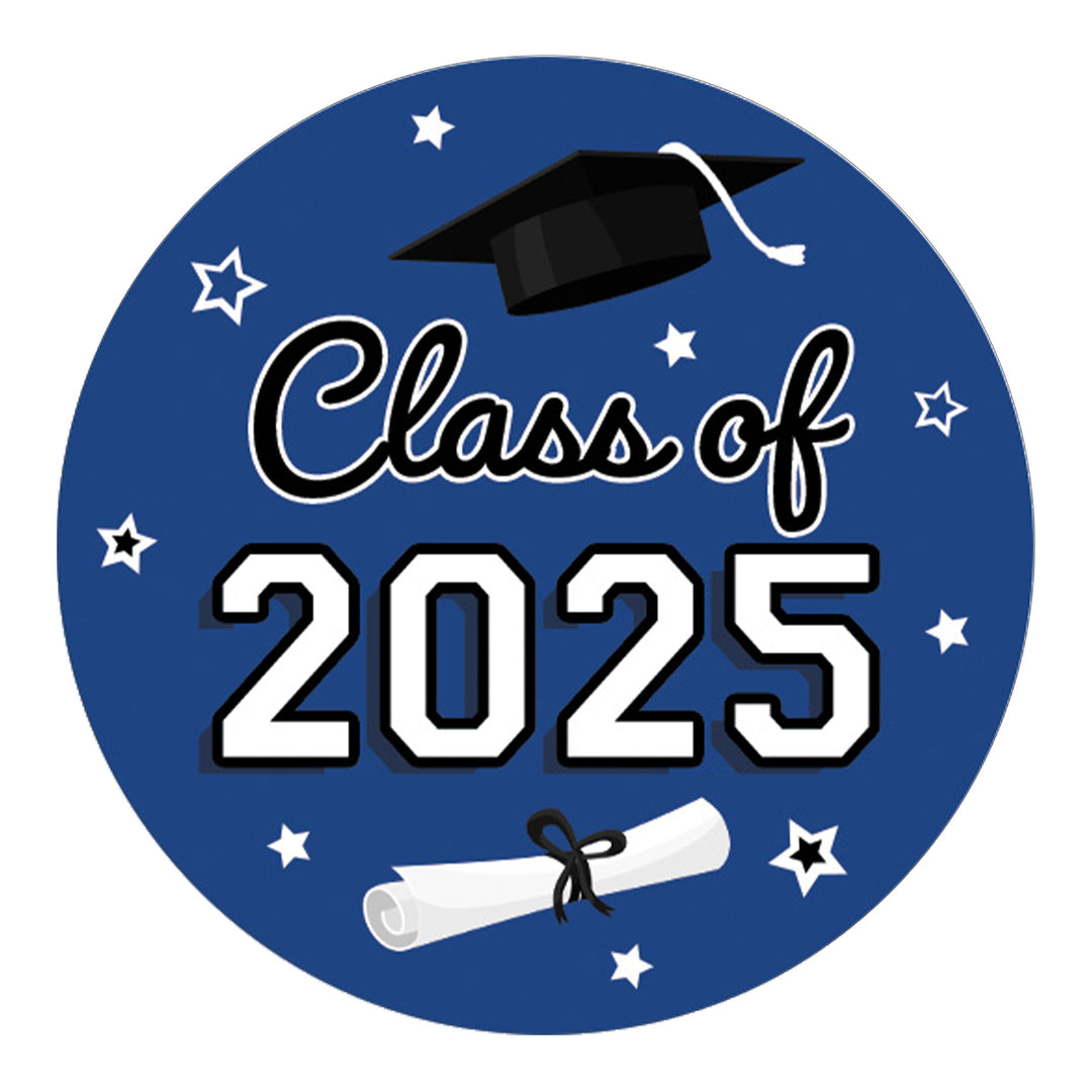 Graduation Class of 2025: Graduation Party Favors Circle Stickers for Envelopes, Bag Seals - 17 School Colors - 40 Stickers