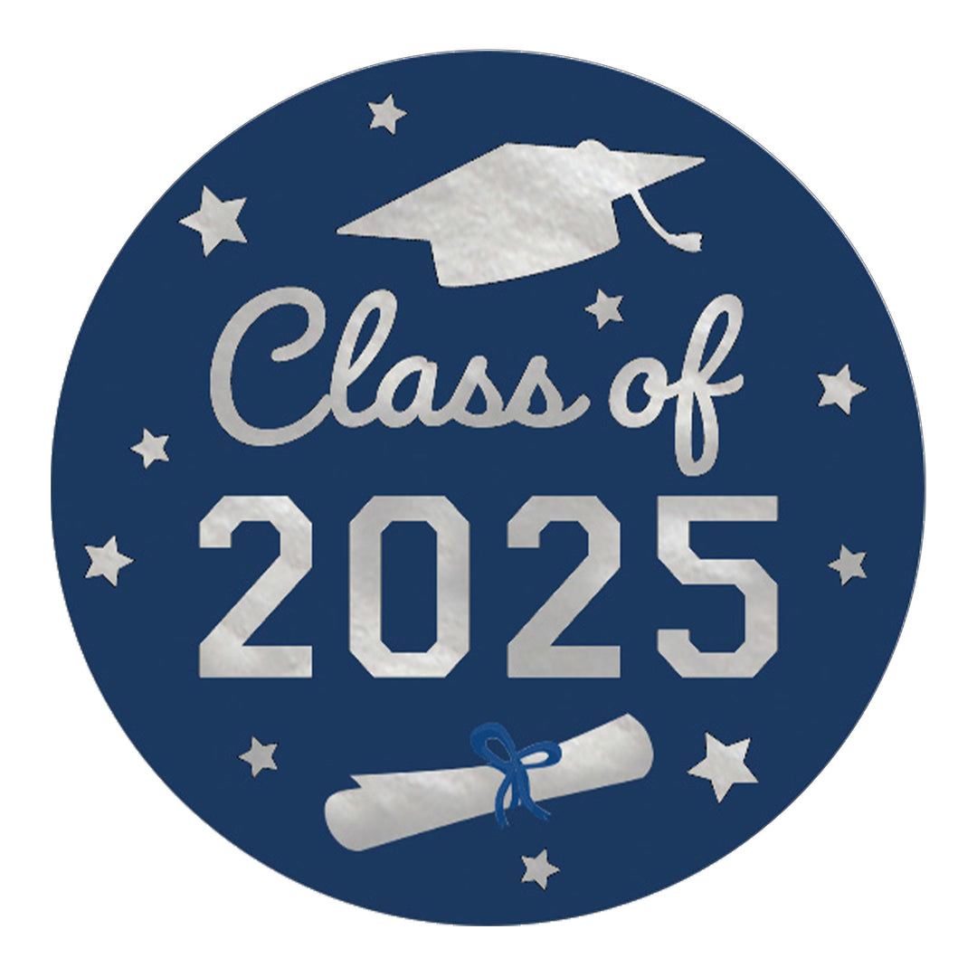 Graduation Class of 2025: Graduation Party Favors Circle Stickers for Envelopes, Bag Seals - 17 School Colors - 40 Stickers