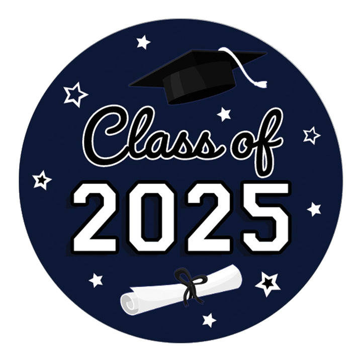 Graduation Class of 2025: Graduation Party Favors Circle Stickers for Envelopes, Bag Seals - 17 School Colors - 40 Stickers