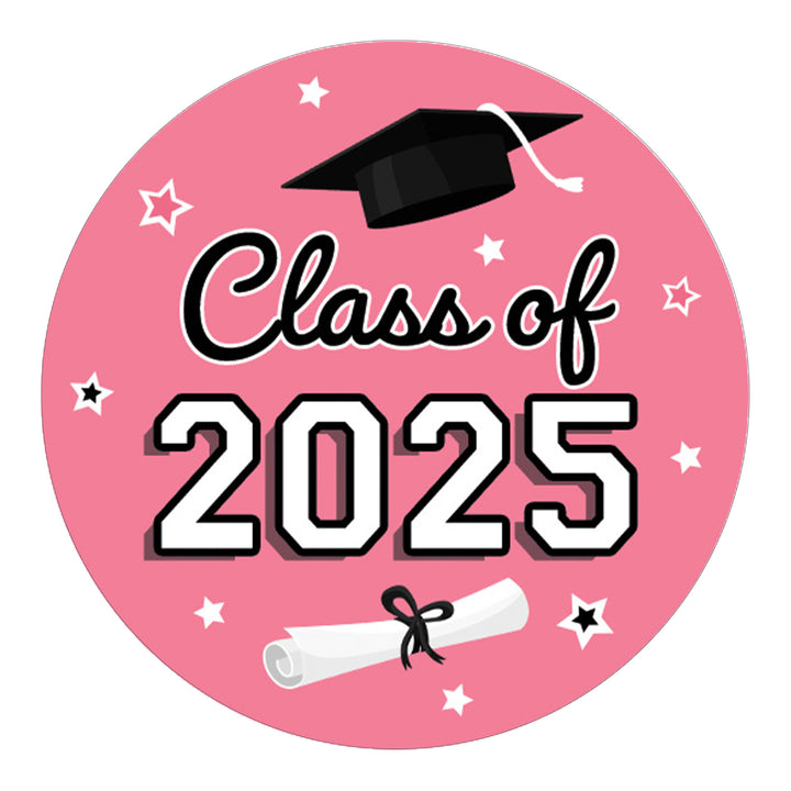 Graduation Class of 2025: Graduation Party Favors Circle Stickers for Envelopes, Bag Seals - 17 School Colors - 40 Stickers