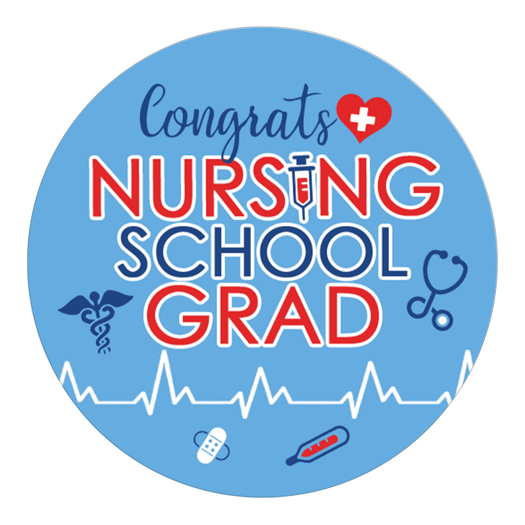 Graduation Class of 2025: Nursing School Graduation Party Favors Circle Stickers for Envelopes, Bag Seals - 40 Stickers