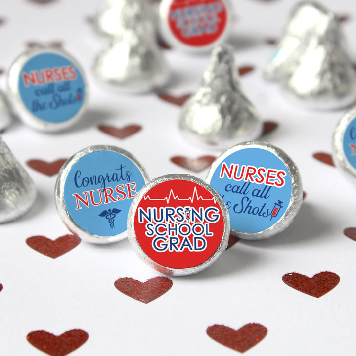 Graduation Class of 2025: Nursing School Graduation Party Favor Stickers - Fits on Hershey® Kisses - 180 Stickers