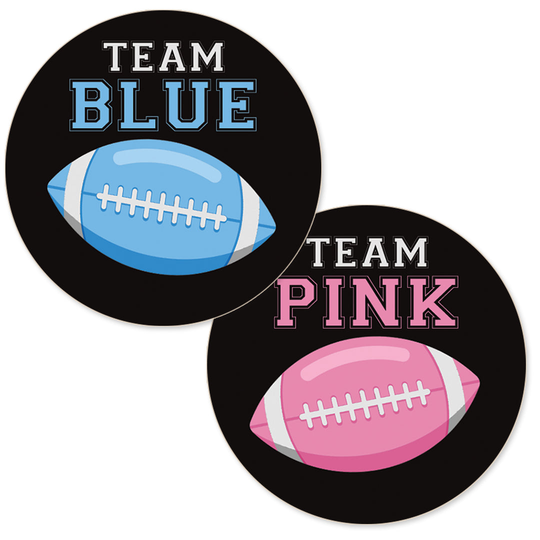 Football: Gender Reveal Party - Pink or Blue  - 40 Stickers