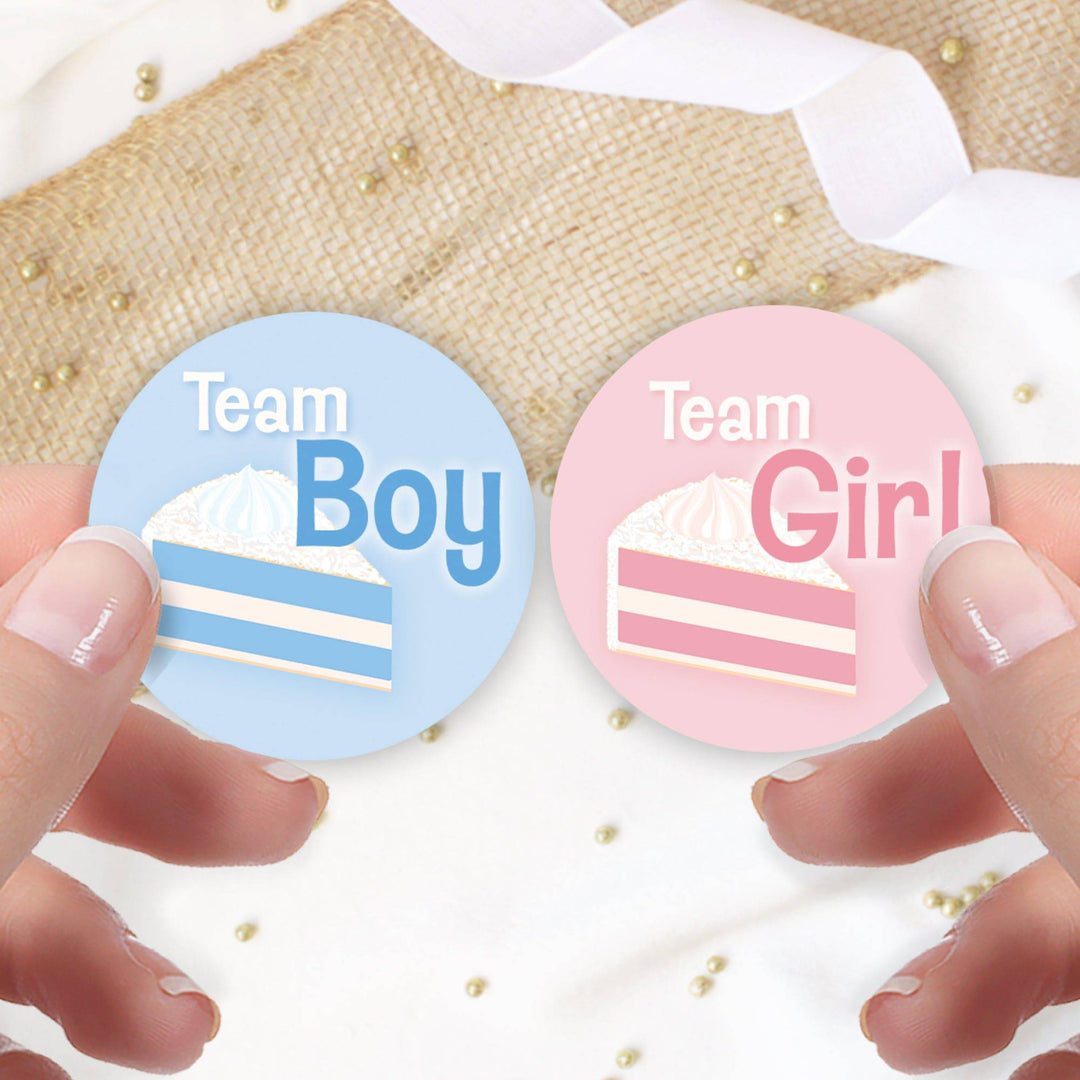 Cake Slice: Gender Reveal Party - Girl or Boy - 40 Stickers