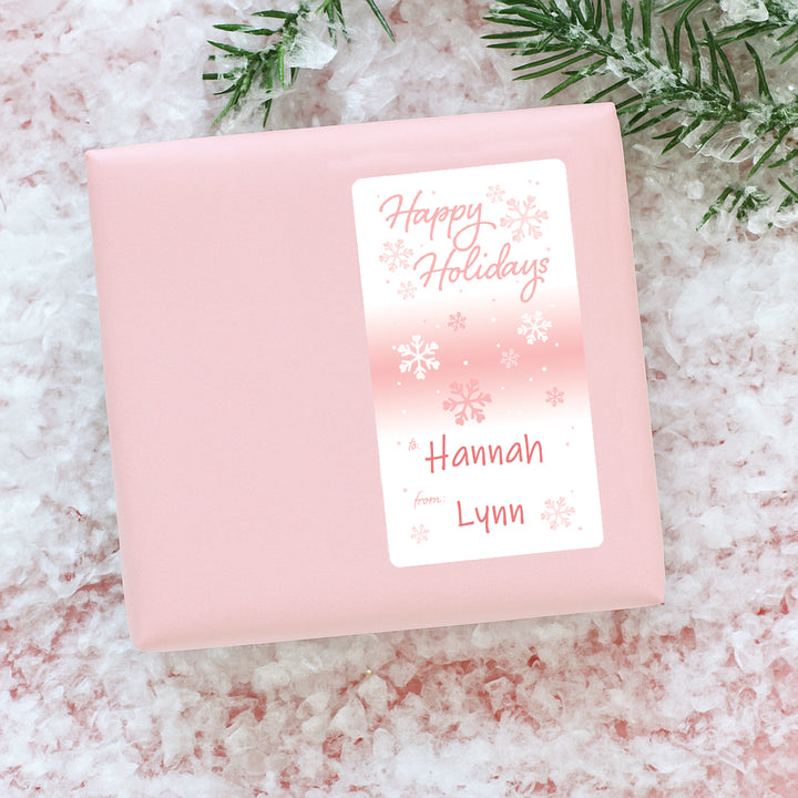 Christmas Gift Tag Stickers: Whimsical Pink To/From Labels, 42 Count