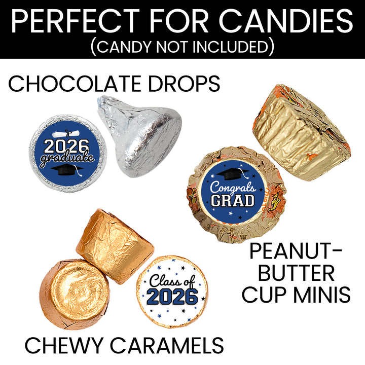 Class of 2026 Graduation Favor Stickers | Candy Labels (216 Count)