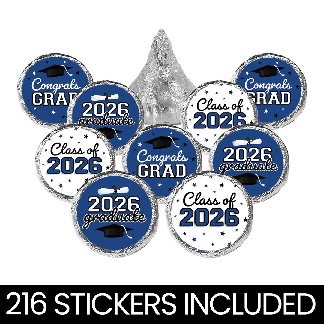 Class of 2026 Graduation Favor Stickers | Candy Labels (216 Count)