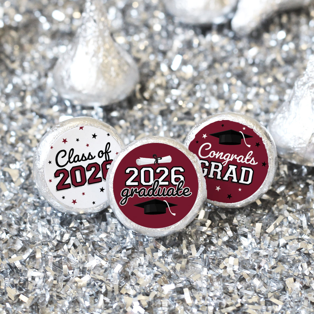 Class of 2026 Graduation Favor Stickers | Candy Labels (216 Count)