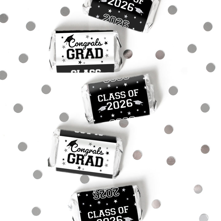 Graduation Candy Wrapper Stickers Class of 2026 – Mini Chocolate Bar Party Favors (42 Count)