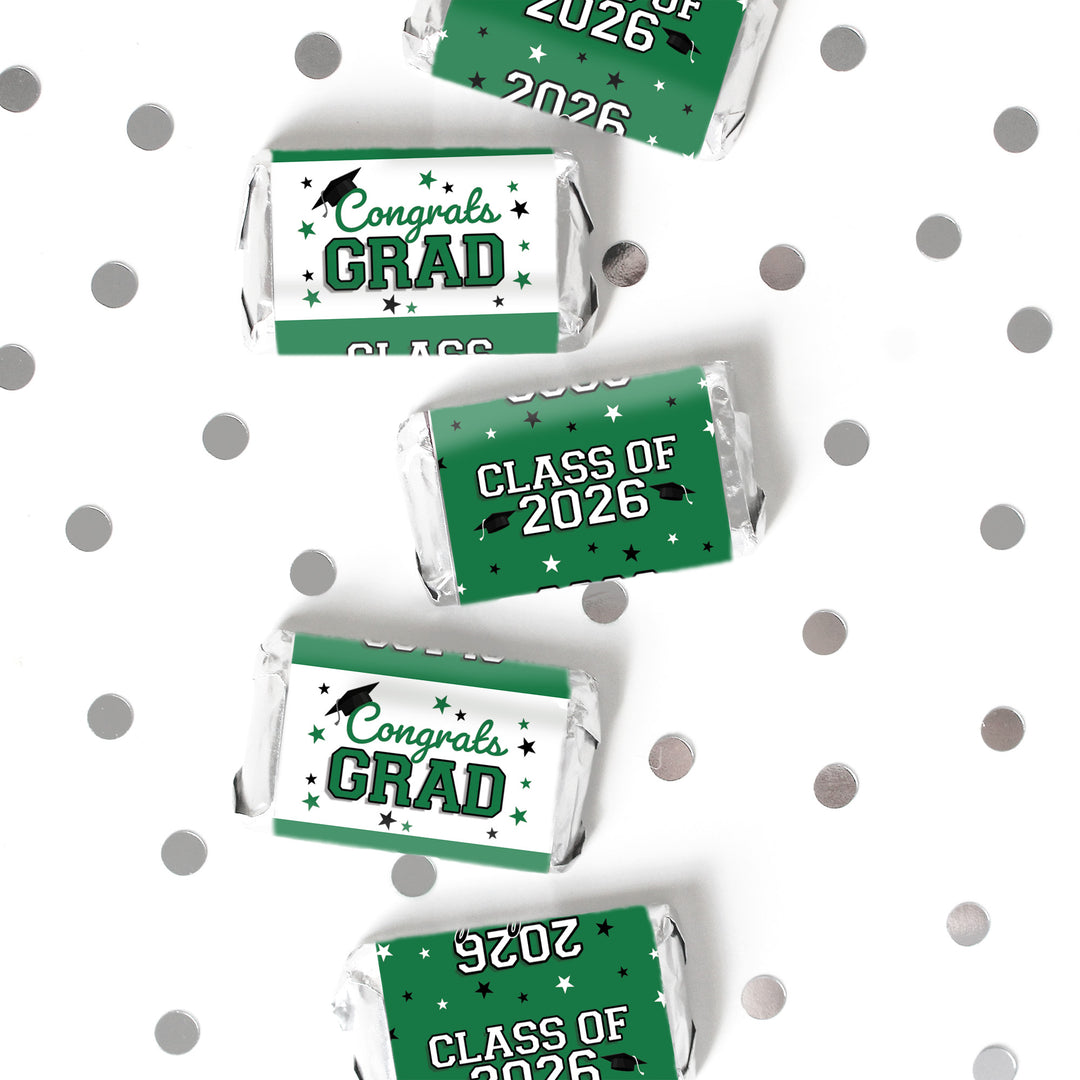 Graduation Candy Wrapper Stickers Class of 2026 – Mini Chocolate Bar Party Favors (42 Count)